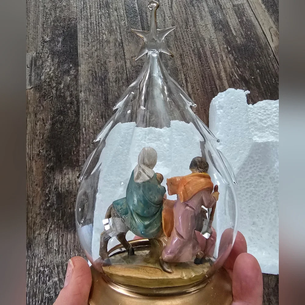 Fontanini Roman Blown Glass Ornament Flight Into Egypt 56182 NIB Vintage